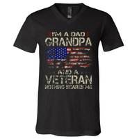 IM A Dad Grandpa And Veteran V-Neck T-Shirt