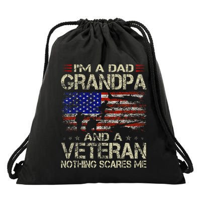 IM A Dad Grandpa And Veteran Drawstring Bag