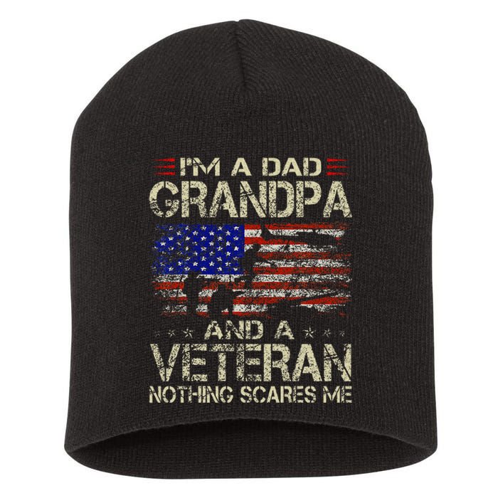 IM A Dad Grandpa And Veteran Short Acrylic Beanie