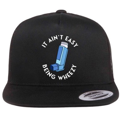 It AinT Easy Being Wheezy Asthma Inhaler Allergy Sufferer Flat Bill Trucker Hat