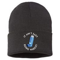 It AinT Easy Being Wheezy Asthma Inhaler Allergy Sufferer Sustainable Knit Beanie