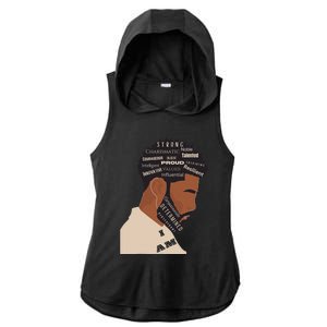 I Am Empowering Black Man Ladies PosiCharge Tri-Blend Wicking Draft Hoodie Tank