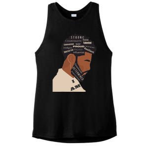 I Am Empowering Black Man Ladies PosiCharge Tri-Blend Wicking Tank