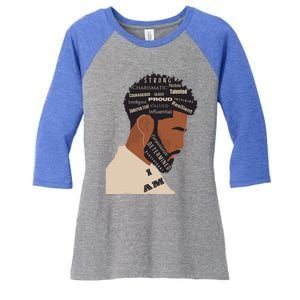 I Am Empowering Black Man Women's Tri-Blend 3/4-Sleeve Raglan Shirt