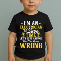 I'm An Electrician To Save Time Electrical Wiring Mechanic Toddler T-Shirt