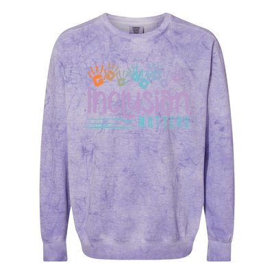 Inclusion And Equity For Inclusion Matters Gift Colorblast Crewneck Sweatshirt