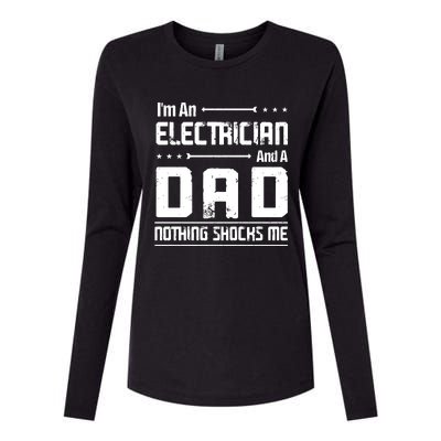 IM An Electrician Dad Nothing Shocks Me Womens Cotton Relaxed Long Sleeve T-Shirt