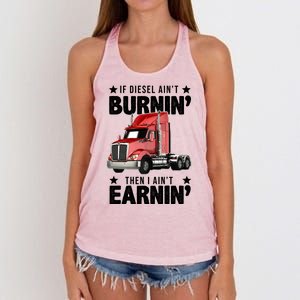 I Ain't Earnin Truck Driver Women's Knotted Racerback Tank