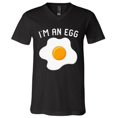 IM An Egg Costume Funny Halloween Present Fried Egg V-Neck T-Shirt