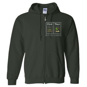 I Am Earning A Summerbreak Teach Then Beach Funny Teacher Full Zip Hoodie