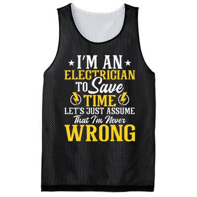 I'm An Electrician To Save Time Electrical Wiring Mechanic Mesh Reversible Basketball Jersey Tank