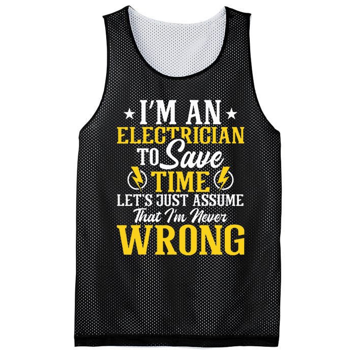 I'm An Electrician To Save Time Electrical Wiring Mechanic Mesh Reversible Basketball Jersey Tank