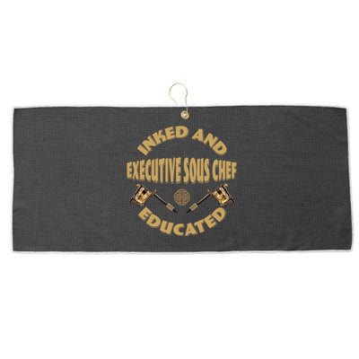 Inked And Educated Executive Sous Chef Gift Large Microfiber Waffle Golf Towel