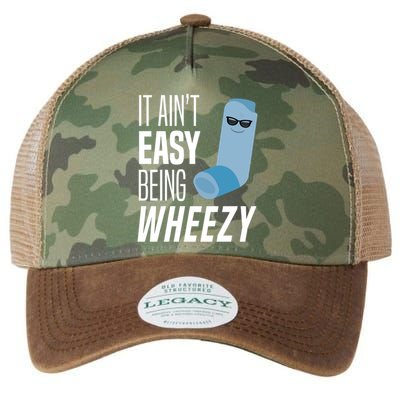It AinT Easy Being Wheezy Funny Asthma Inhaler Joke Legacy Tie Dye Trucker Hat