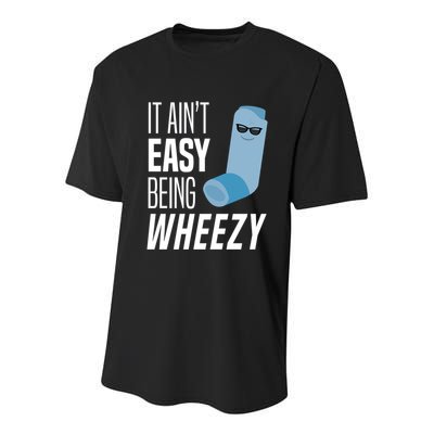 It AinT Easy Being Wheezy Funny Asthma Inhaler Joke Youth Performance Sprint T-Shirt