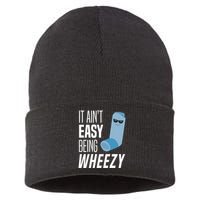 It AinT Easy Being Wheezy Funny Asthma Inhaler Joke Sustainable Knit Beanie