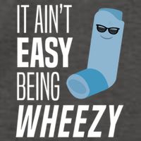 It AinT Easy Being Wheezy Funny Asthma Inhaler Joke Vector Backpack