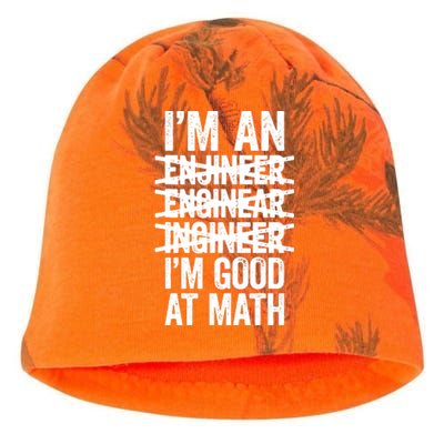 Im An Engineer Im Good At Math Misspelled Engineer Kati - Camo Knit Beanie