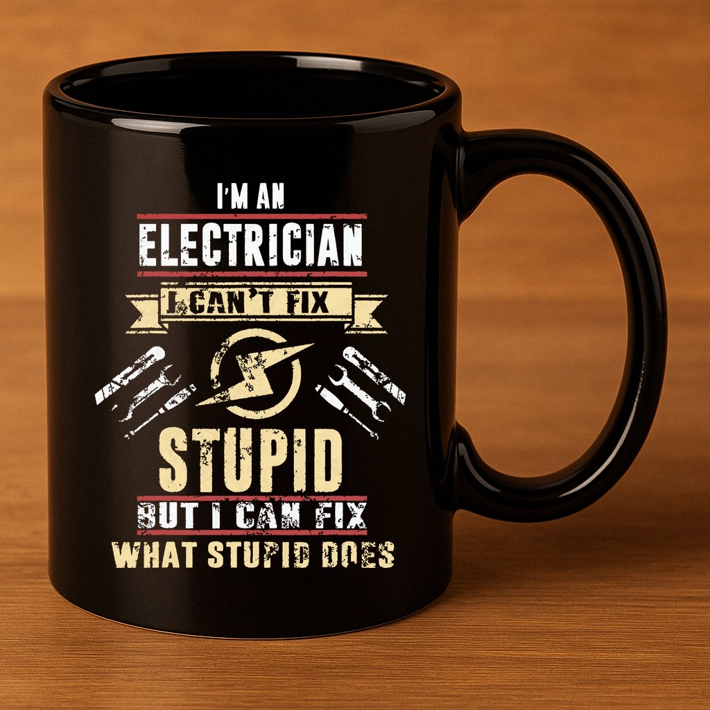 Im An Electrician I Cant Fix Stupid Funny Electrician Gift 11oz C Handle Ceramic Mug
