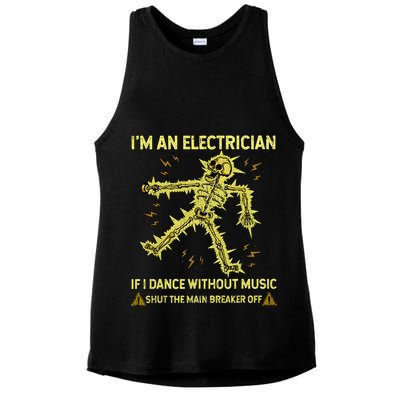 IM An Electrician If I Dance Without Music Funny Skeleton .Png Ladies PosiCharge Tri-Blend Wicking Tank