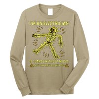 IM An Electrician If I Dance Without Music Funny Skeleton .Png Long Sleeve Shirt