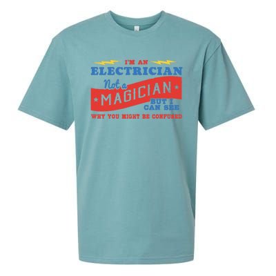 I'm An Electrician Not A Magician Be Confused Sueded Cloud Jersey T-Shirt