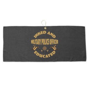 Inked And Educated Military Police Officer Gift Large Microfiber Waffle Golf Towel