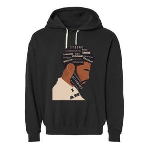 I Am Empowering Black Man Garment-Dyed Fleece Hoodie