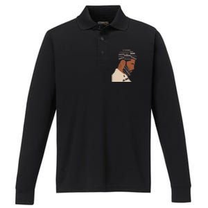 I Am Empowering Black Man Performance Long Sleeve Polo