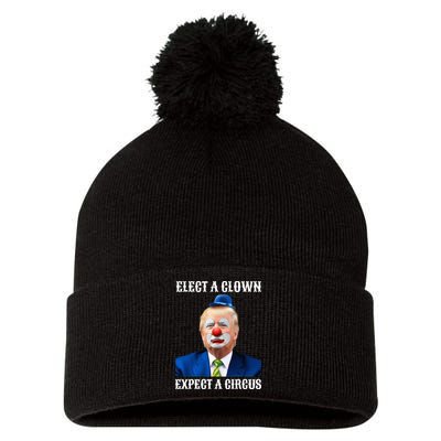 Impeach Antitrump Elect A Clown Expect A Circus Pom Pom 12in Knit Beanie