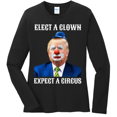 Impeach Antitrump Elect A Clown Expect A Circus Ladies Long Sleeve Shirt