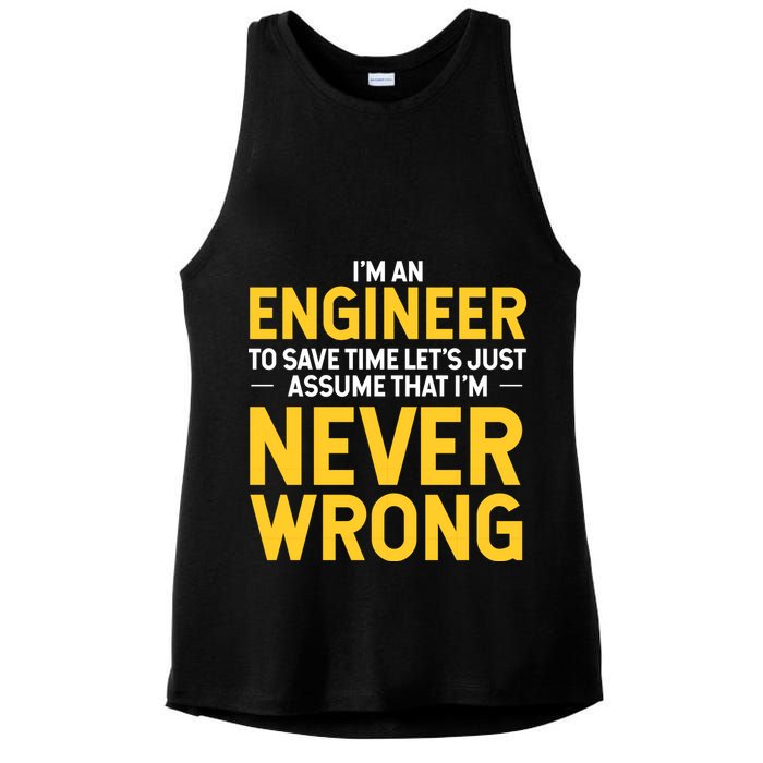 I'm An Engineer To Save Time Ladies PosiCharge Tri-Blend Wicking Tank