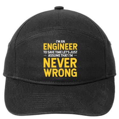 I'm An Engineer To Save Time 7-Panel Snapback Hat