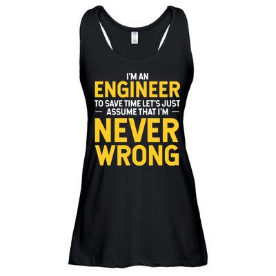 I'm An Engineer To Save Time Ladies Essential Flowy Tank