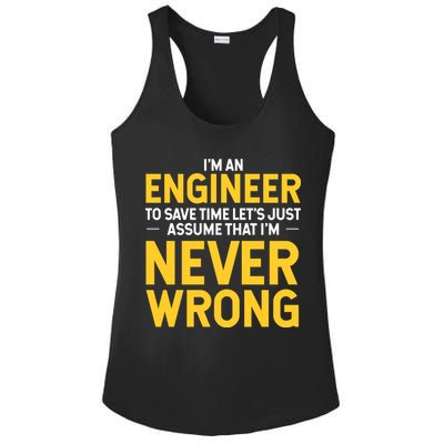 I'm An Engineer To Save Time Ladies PosiCharge Competitor Racerback Tank