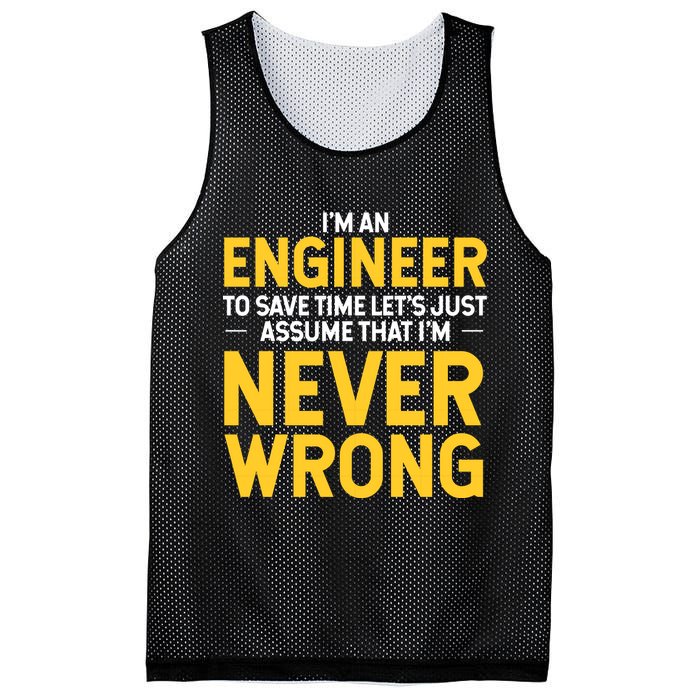 I'm An Engineer To Save Time Mesh Reversible Basketball Jersey Tank