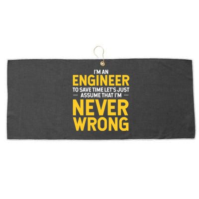 I'm An Engineer To Save Time Large Microfiber Waffle Golf Towel
