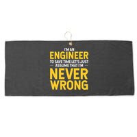 I'm An Engineer To Save Time Large Microfiber Waffle Golf Towel
