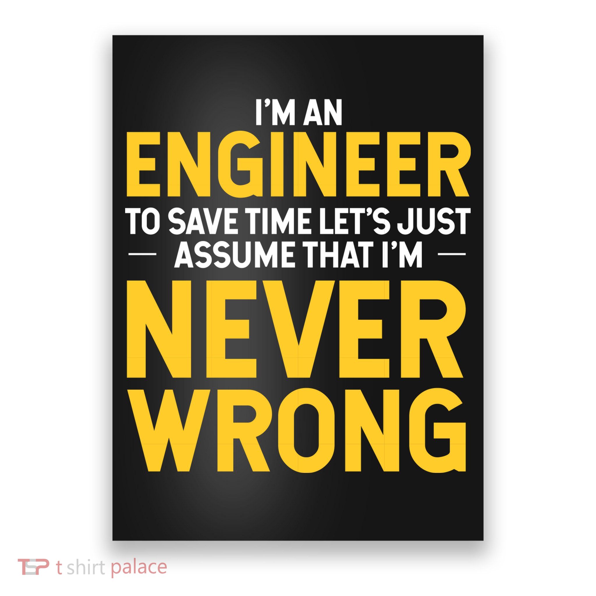 I'm An Engineer To Save Time Poster