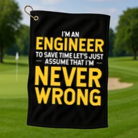 I'm An Engineer To Save Time Golf Towel