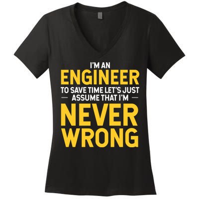 I'm An Engineer To Save Time Women's V-Neck T-Shirt
