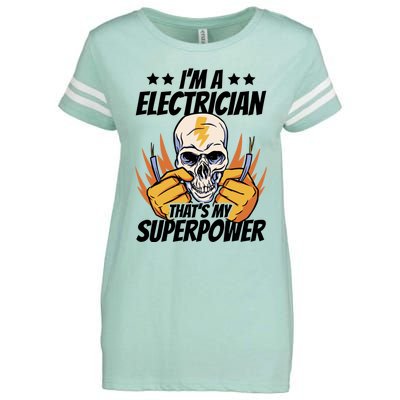 Im An Electrician Thats My Superpower Construction Gift Enza Ladies Jersey Football T-Shirt