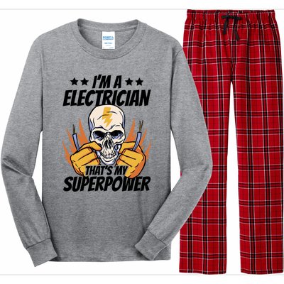 Im An Electrician Thats My Superpower Construction Gift Long Sleeve Pajama Set