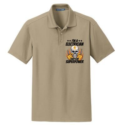 Im An Electrician Thats My Superpower Construction Gift Dry Zone Grid Polo