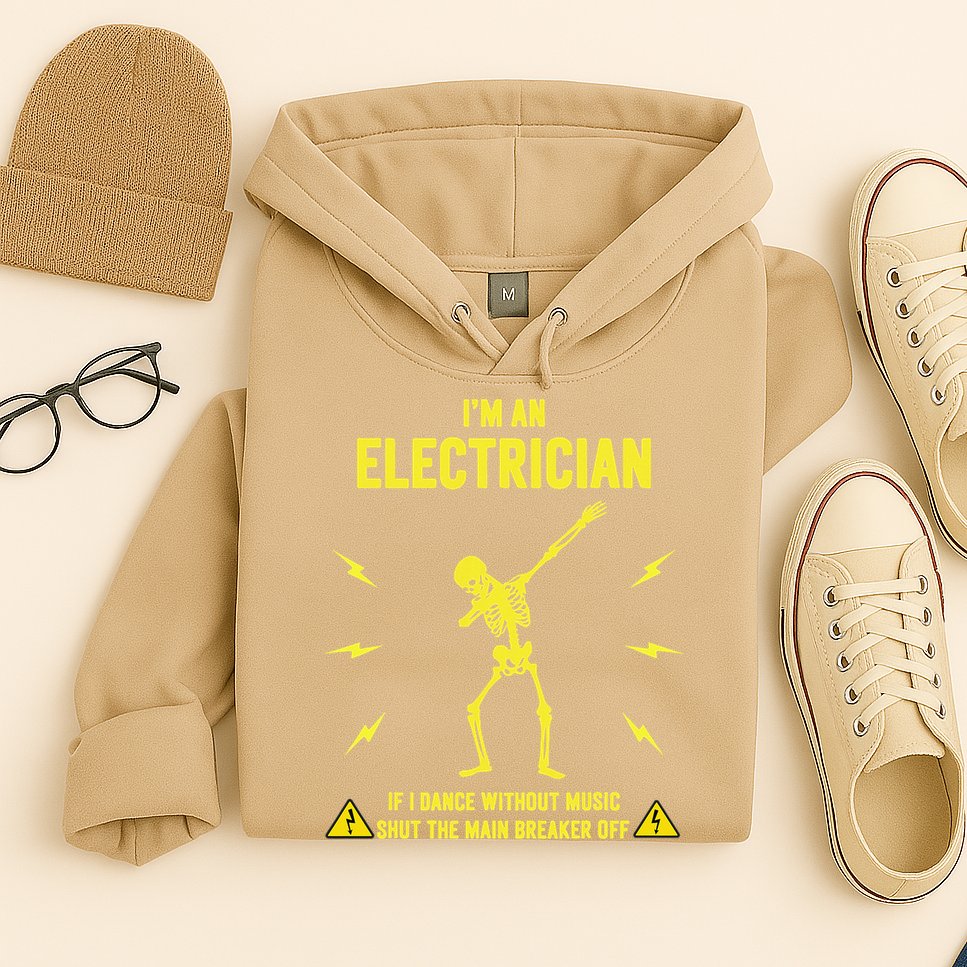 Im An Electrician If I Dance Without Music Funny Skeleton Gift Hoodie