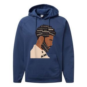 I Am Empowering Black Man Performance Fleece Hoodie