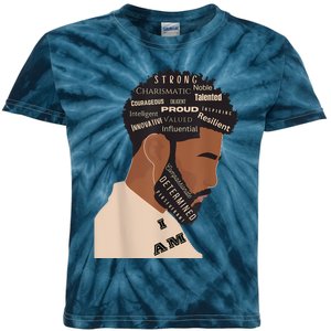 I Am Empowering Black Man Kids Tie-Dye T-Shirt