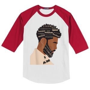 I Am Empowering Black Man Kids Colorblock Raglan Jersey