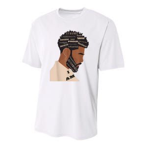 I Am Empowering Black Man Youth Performance Sprint T-Shirt