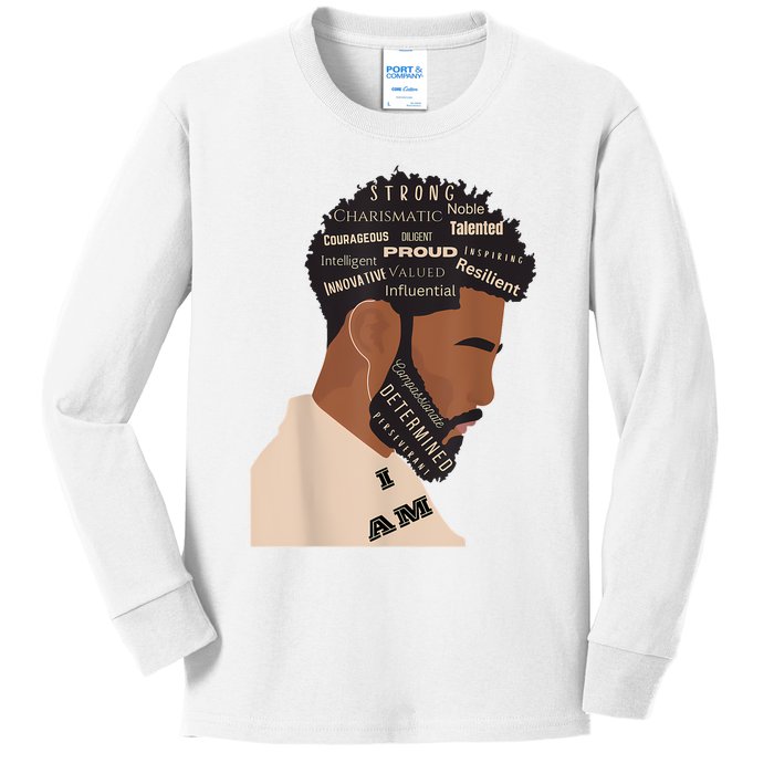 I Am Empowering Black Man Kids Long Sleeve Shirt